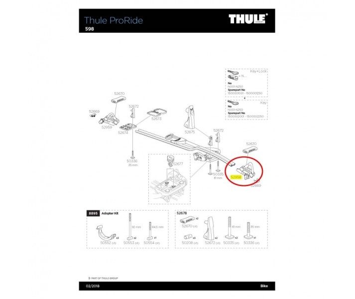 Soporte Delantero Rueda Thule Proride 598