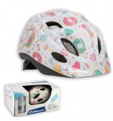 Casco+Bidon Polisport Xs Kids Premium Lolipops Blanco(48-52)