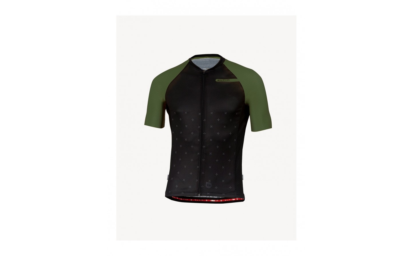 Maillot ciclismo Resistance negro y verde oliva