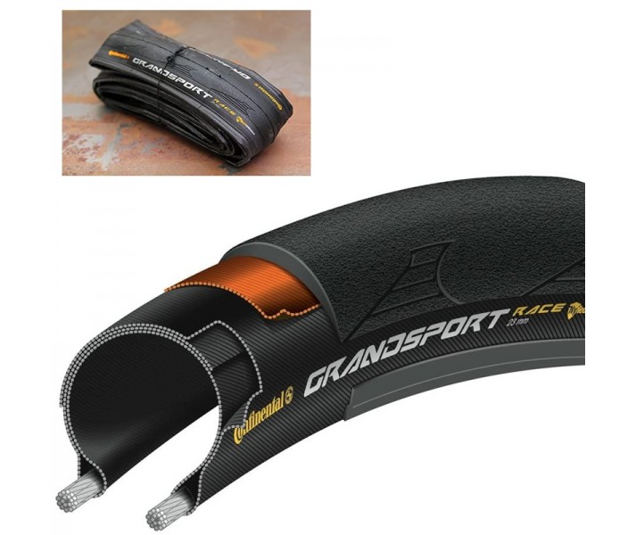 Cubierta Continental Grand Sport Race 700X32C Puregrip Compound Plegable Negro 32-622