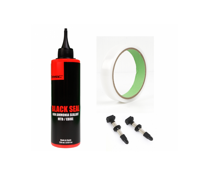 Kit Tubeless MSC 2 Ruedas LLantas 30mm + 2 Válvulas+BS