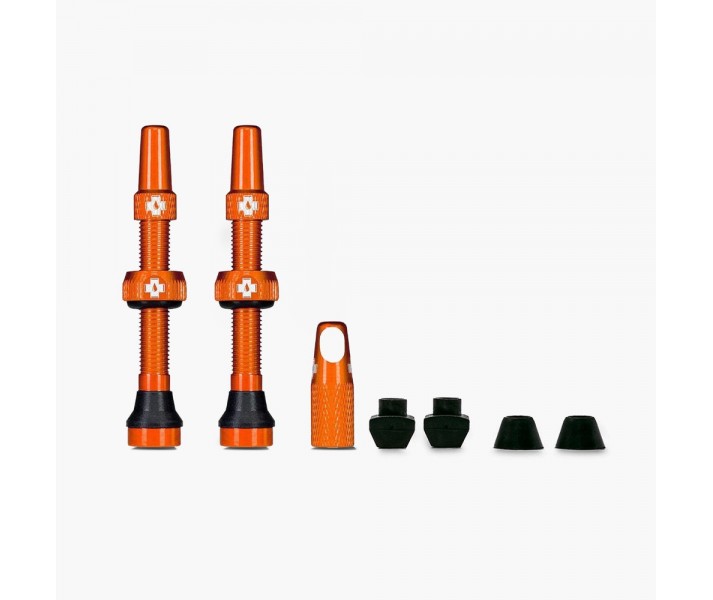 Juego Valvulas Muc-Off Tubeless 80Mm Aluminio Naranja