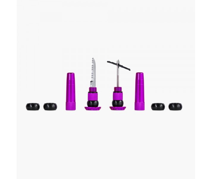 Kit Mechas Muc-Of Reparacion Tubeless Para Manillar Morado