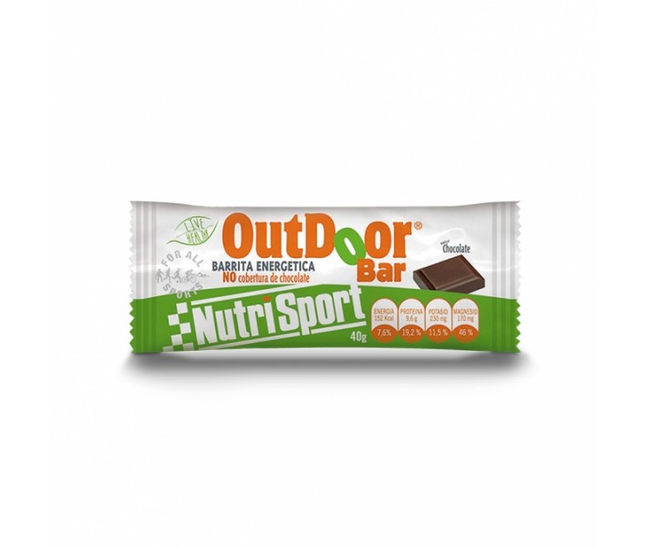 Caja Barritas Nutrisport Outdoor 20 Unidades Sabor Chocolate