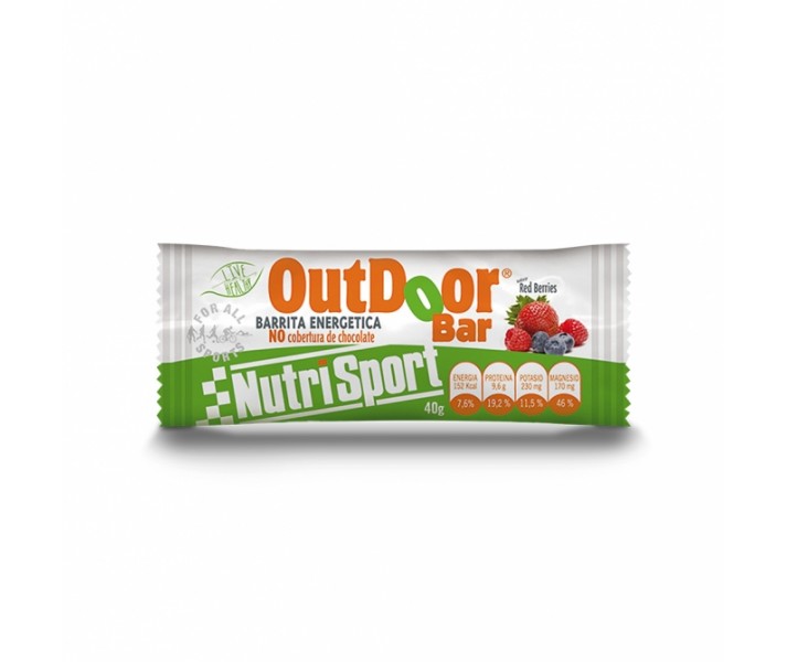 Caja Barritas Nutrisport Outdoor 20 Unidades Sabor Red Berries