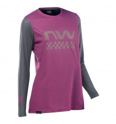 Maillot Northwave M/L Edge Mujer Plum-Gris Oscuro