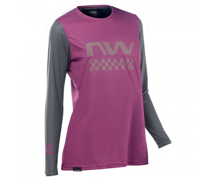 Maillot Northwave M/L Edge Mujer Plum-Gris Oscuro