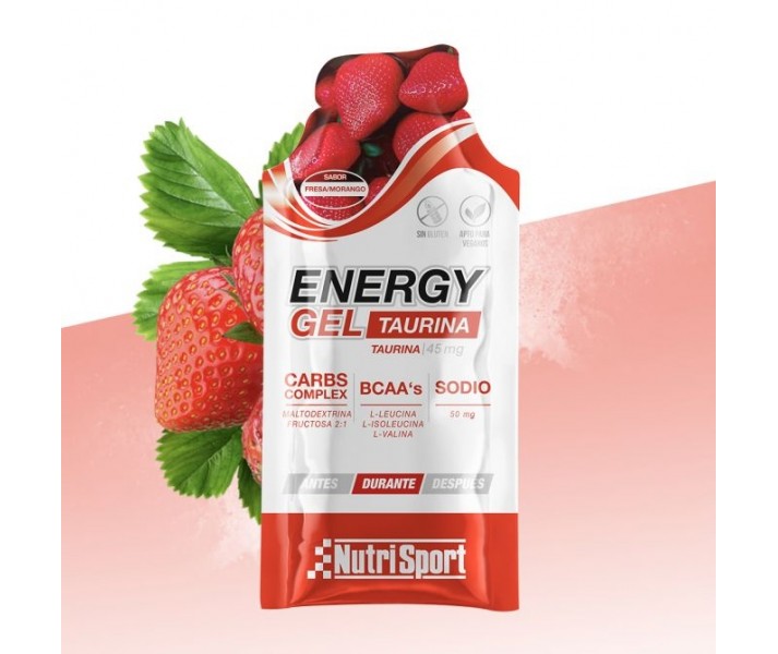 Caja Gel Nutrisport Energy Taurina Sabor Cereza 24ud