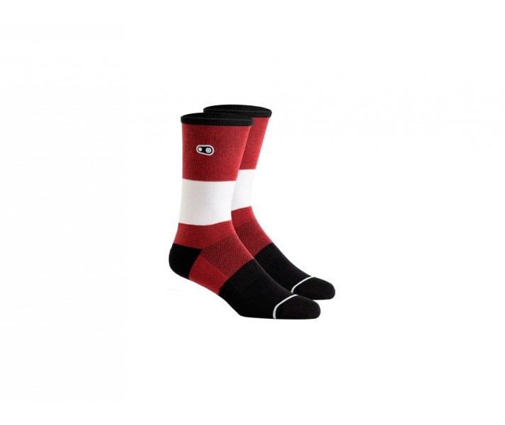 Calcetines Crankbrothers Casual 9' Algodón Rojo-Negro-Blanco