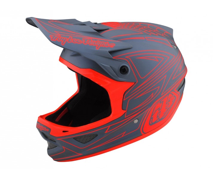 Casco Troy Lee Designs D3 Fiberlite Gris/Rojo