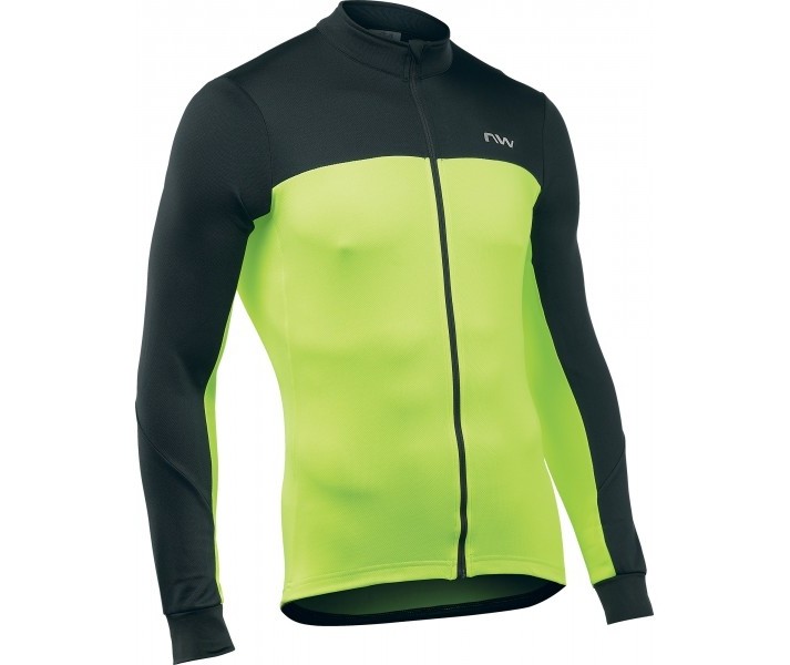 Maillot Northwave Force 2 Cremallera Negro-Amarillo Fluo