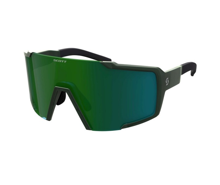 Gafas De Sol Scott Shield Compact Verde Kaki Lente Verde Chrome