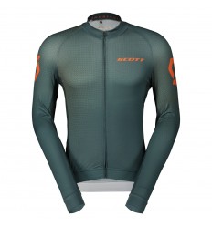 Maillot Scott Ms Rc Pro Ls Verde / Naranja