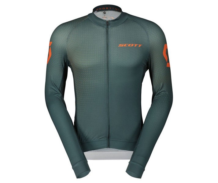 Maillot Scott Ms Rc Pro Ls Verde / Naranja