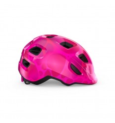 Casco Infantil Met Hooray MIPS Rosa Corazon Brillo