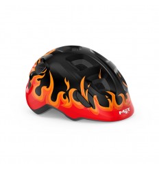 Casco Infantil Met Hooray Negro Llamas Brillo