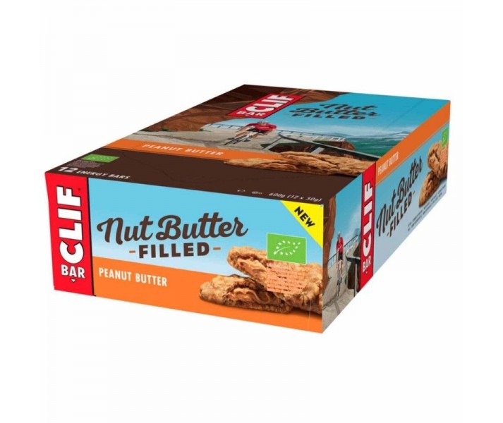 Caja 12 Barritas Bio Energéticas Clif Mantequilla de Cacahuete Banana y Choc 50g