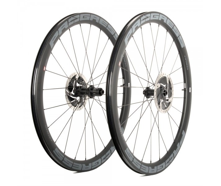 Juego De Ruedas Progress Airspeed 44 Disc 12x100/12x142 Cubierta Gris