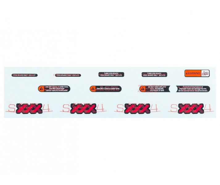 4 Adhesivos Ruedas Bontrager Aeolus XXX Wheelsystem Negro/Rojo