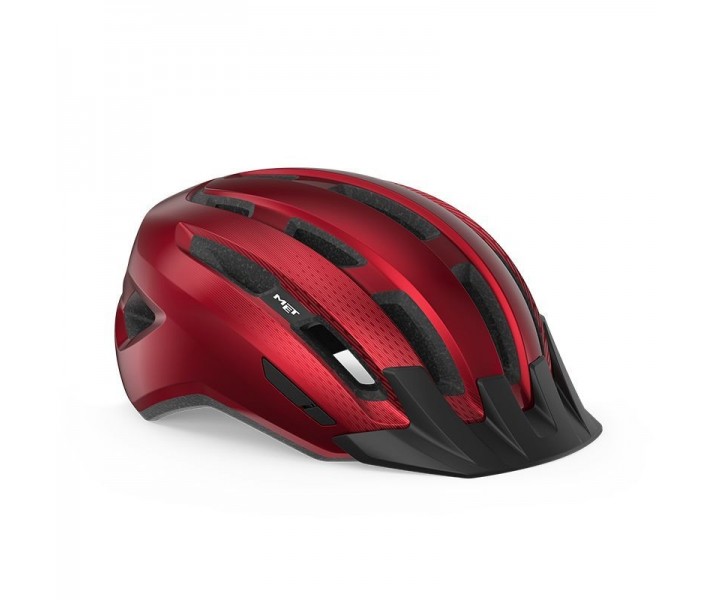 Casco Met Downtown Rojo Brillo