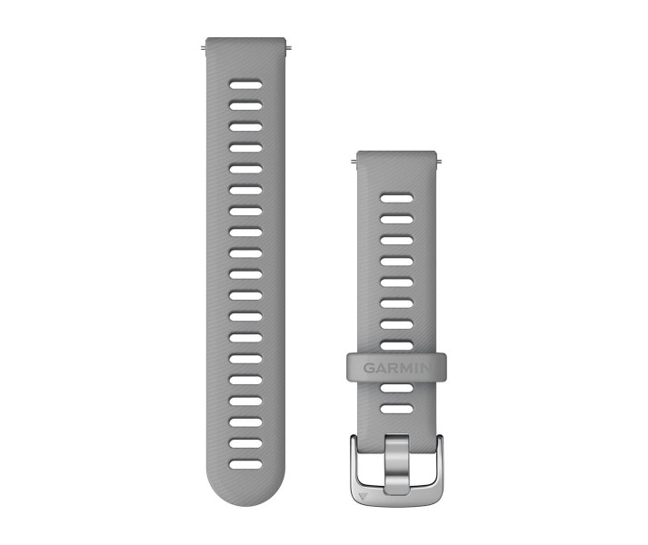 Correa Garmin de desmontaje rápido (18 mm), Gris, hebilla plateada