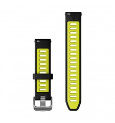 Correa Garmin de desmontaje rápido (18 mm), Negro/Silicona amarillo, gris pizarra