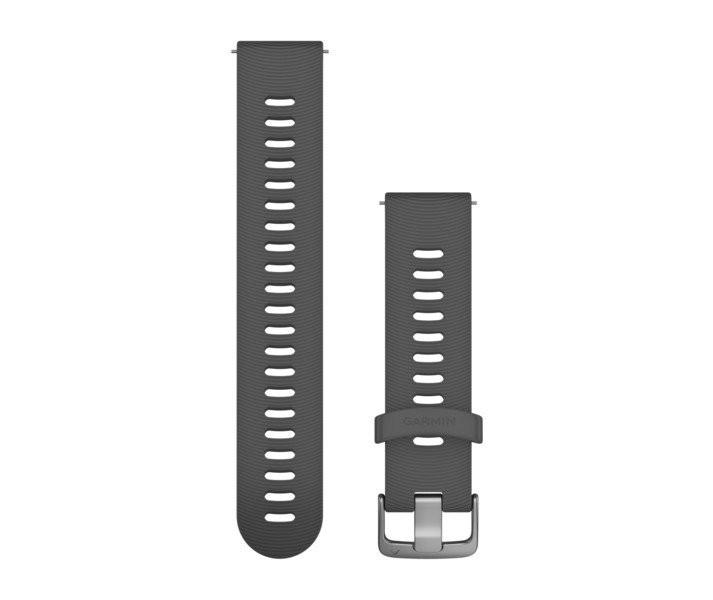 Correa Garmin de desmontaje rápido, Correa Garmin de silicona gris pizarra con componentes de acero inoxidable