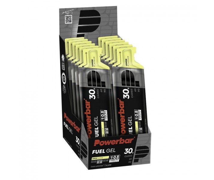 Caja Gel Energético Powerbar Fuel Gel 30 Black Line Limón 12 Unidades