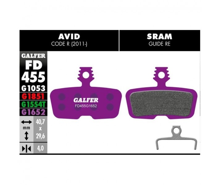 Pastillas de freno Galfer con compatible con Avid Code R 2011