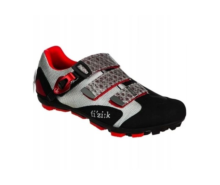 Zapatillas MTB Fizik Gris Rojo M5 46 8058364000657