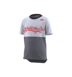 Camiseta Infantil Troy Lee Flowline Scripter Gris/Rojo