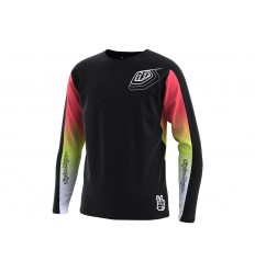 Camiseta Larga Infantil Troy Lee Sprint Richter Negro/Rojo/Amarillo