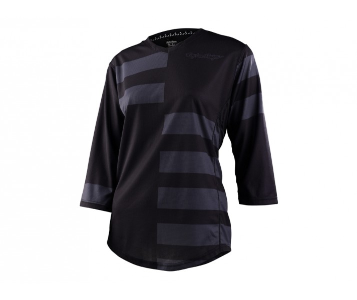 Camiseta Larga Mujer Troy Lee Mischief Split Stripe Negro