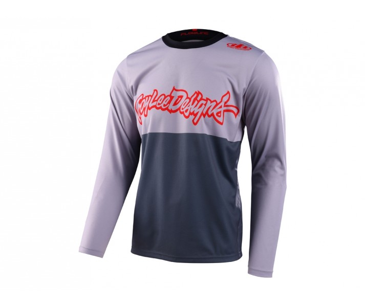 Camiseta Larga Troy Lee Flowline Gris/Rojo