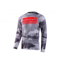 Camiseta Larga Troy Lee Skyline Gris/Rojo