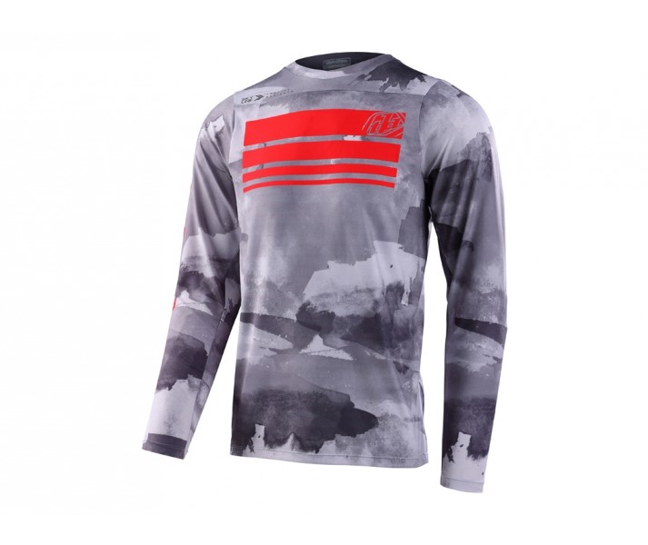 Camiseta Larga Troy Lee Skyline Gris/Rojo