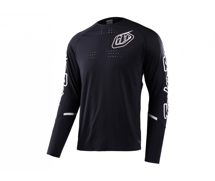 Camiseta Larga Troy Lee Sprint Ultra Negro/Blanco