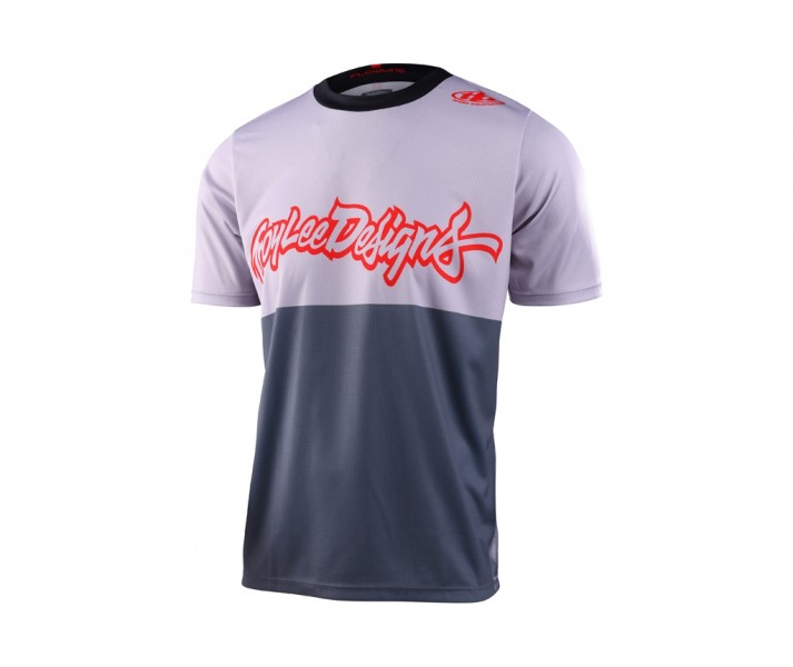 Camiseta Troy Lee Flowline Scripter Gris/Rojo