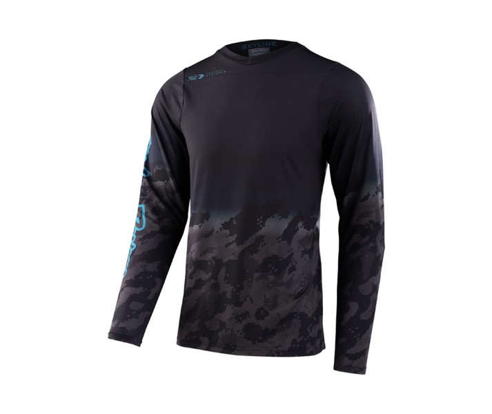 Camiseta Larga Troy Lee Skyline Fader Negro/Azul