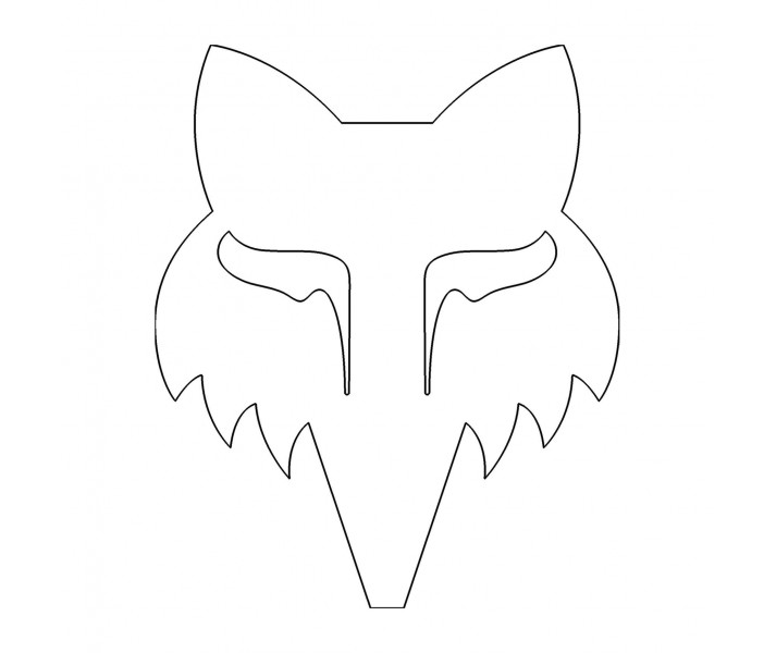 Pegatina Fox Head Die Cut 18 cm Blanco