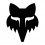 Pegatina Fox Head Die Cut 6,4 cm Negro