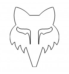 Pegatina Fox Head Die Cut 6,4 cm Blanco