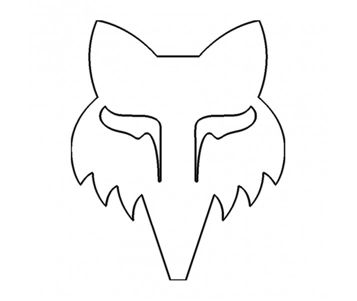 Pegatina Fox Head Die Cut 6,4 cm Blanco