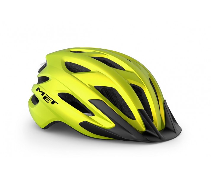 Casco Met Crossover Amarillo Lima Metalico Mate