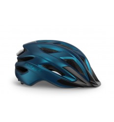 Casco Met Crossover Azul Metalico Mate