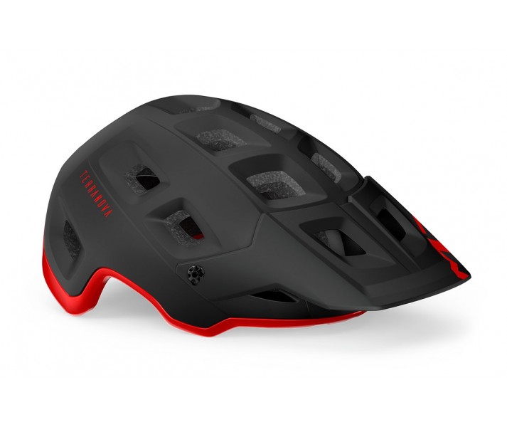 Casco Met Terranova Mips Negro/Rojo Mate Brillo