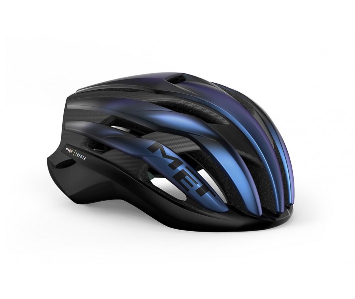 Casco Met Trenta 3K Carbon Mips Azul Iridiscente Mate