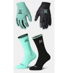 Pack Guantes + Calcetines Oooff V2 Turquesa/Negro