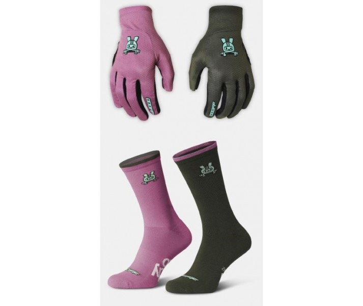 Pack Guantes + Calcetines Oooff V2 Khaki/Violeta