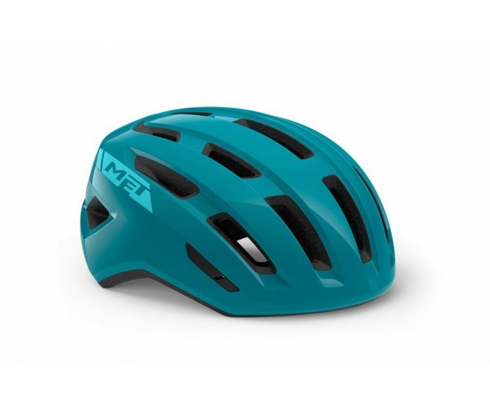 Casco Met Miles Mips Turquesa Brillo